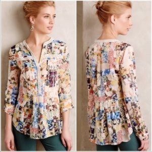 Anthropologie Multicolor Floral Blouse